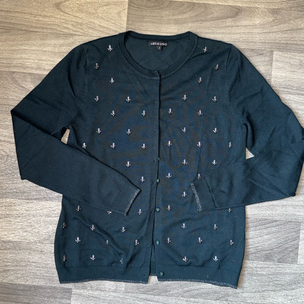 LEO & UGO‎ olive green cardigan